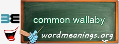 WordMeaning blackboard for common wallaby